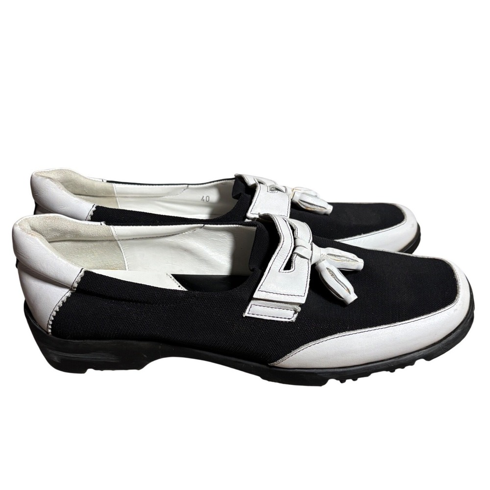 Walter Genuin Womens 8.5/9 Leather Golf Shoes Tassel Loafers Italy Resort Luxury